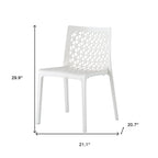 Set of Two White Heavy Duty Plastic Outdoor Stacking Dining Chairs  Warm Home View