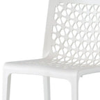 Set of Two White Heavy Duty Plastic Outdoor Stacking Dining Chairs – Weather Resistant  Warm Home View