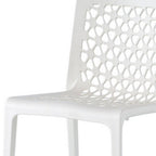 Set of Two White Heavy Duty Plastic Outdoor Stacking Dining Chairs  Warm Home View