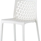 Set of Two White Heavy Duty Plastic Outdoor Stacking Dining Chairs  Warm Home View