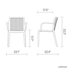 Set of Two Taupe Heavy Duty Plastic Outdoor Stacking Arm Chairs – Weather Resistant  Warm Home View
