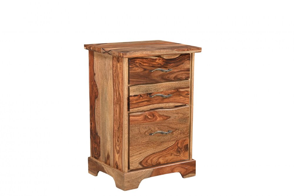 30" Natural Solid Wood Three Drawers Filing Cabinet  Warm Home View