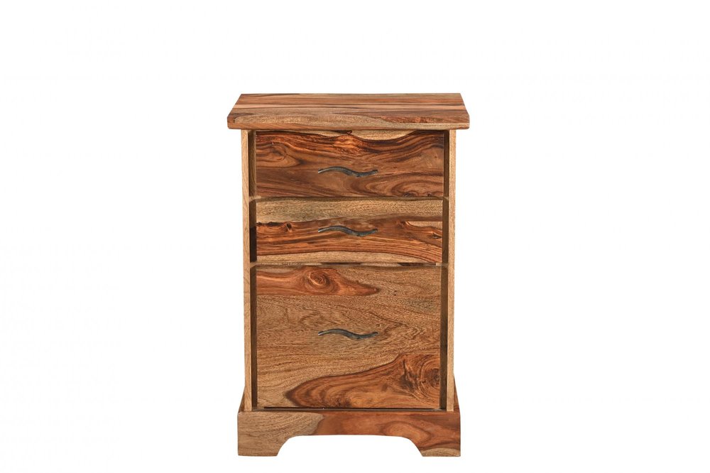 30" Natural Solid Wood Three Drawers Filing Cabinet  Warm Home View