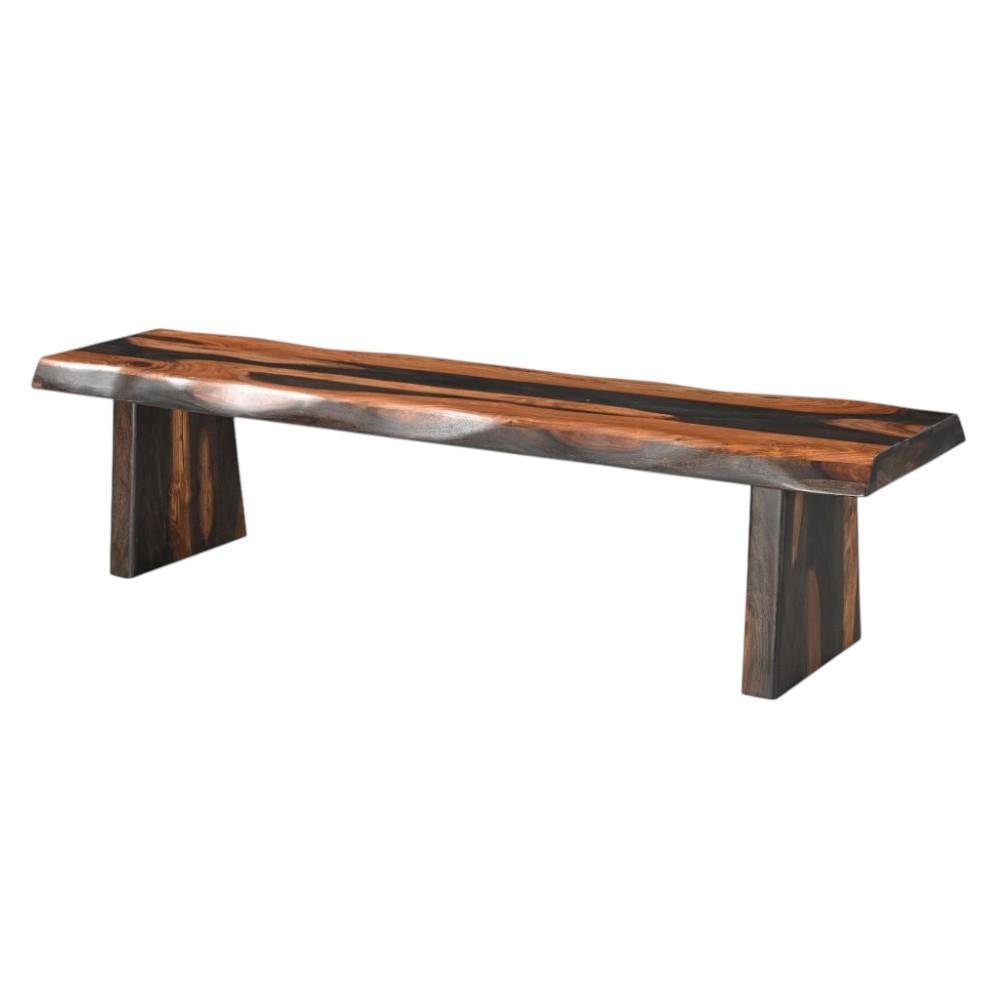 75" Brown Solid Wood Live Edge Dining Bench  Warm Home View