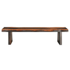 75" Brown Solid Wood Live Edge Dining Bench  Warm Home View