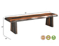 75" Brown Solid Wood Live Edge Dining Bench  Warm Home View
