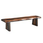 75" Brown Solid Wood Live Edge Dining Bench  Warm Home View