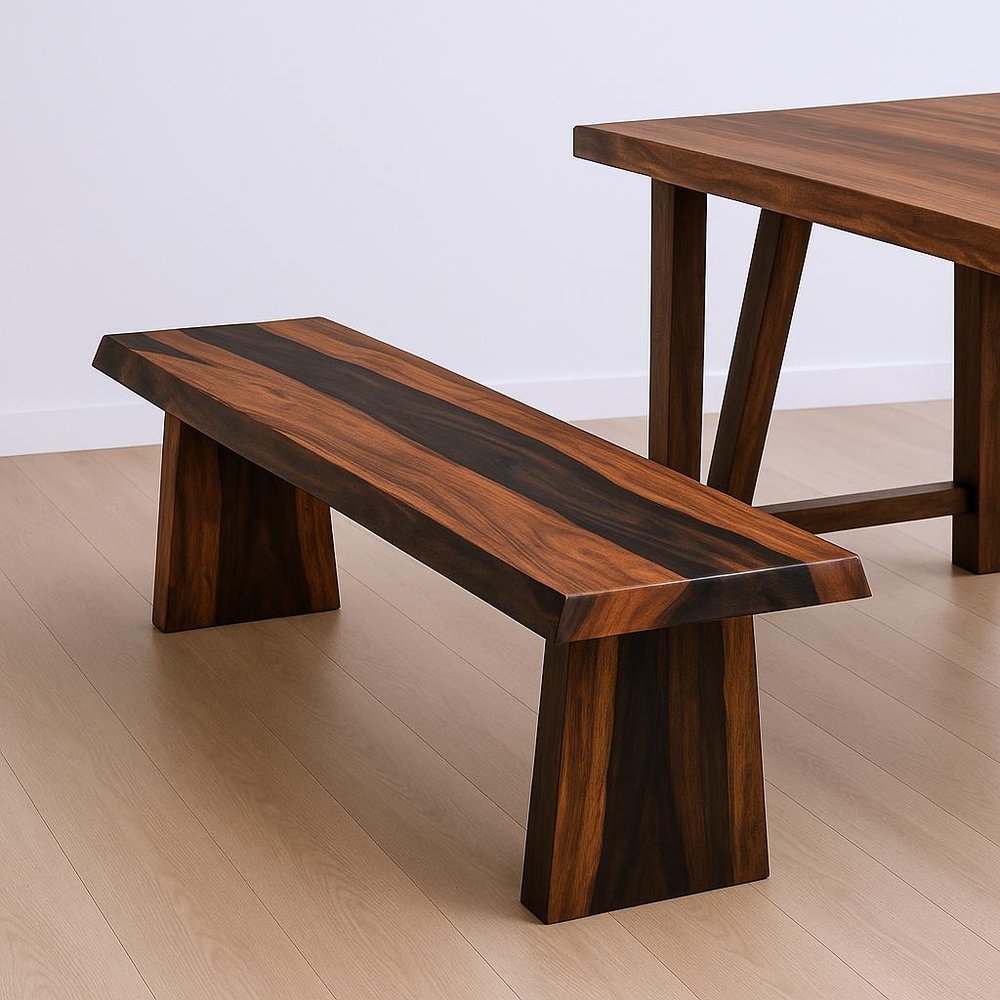 75" Brown Solid Wood Live Edge Dining Bench  Warm Home View