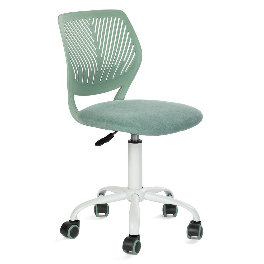 Teal and White Adjustable Height Swivel Rolling Office Chair  Warm Home View