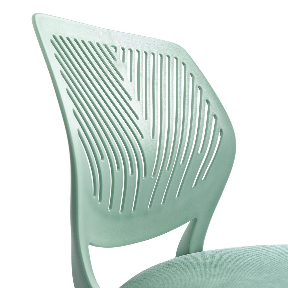 Teal and White Adjustable Height Swivel Rolling Office Chair  Warm Home View