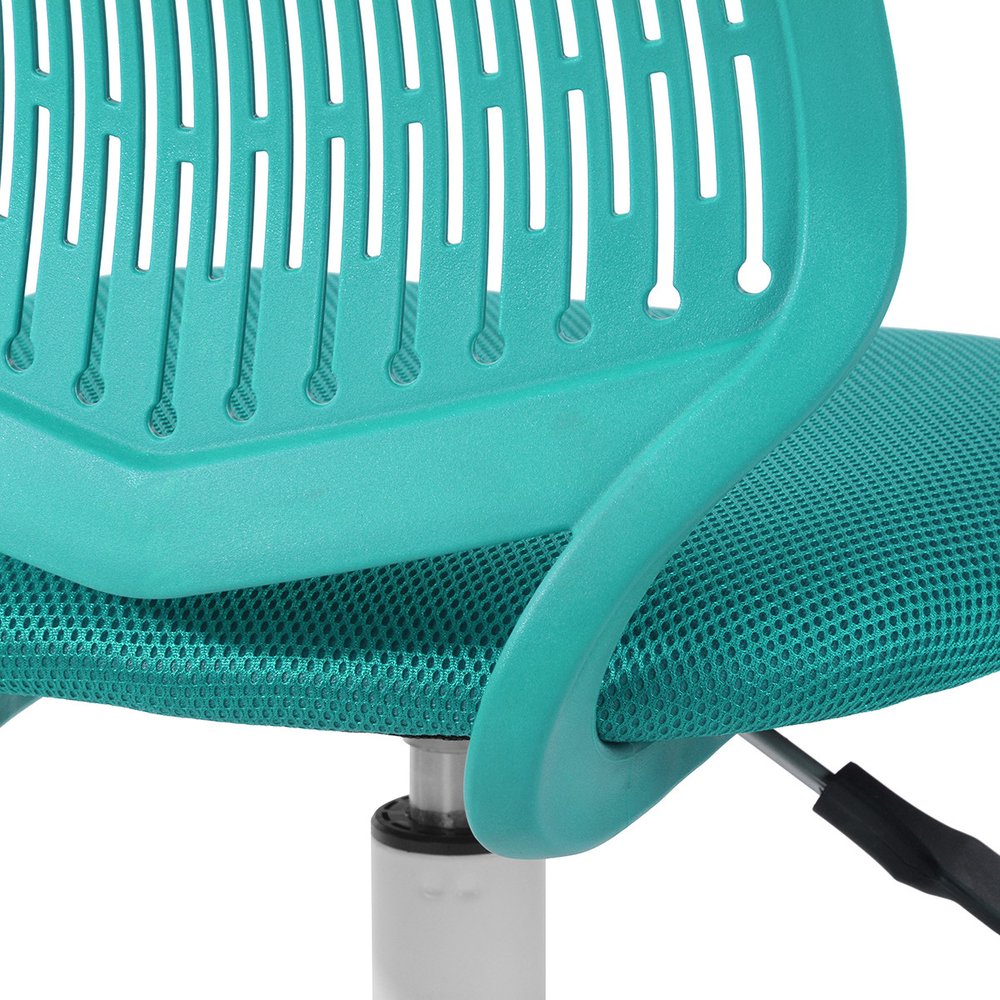 Turquoise and White Adjustable Height Swivel Rolling Office Chair  Warm Home View