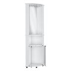 75" White Wood Corner Bar Cabinet With Three Shelves  Warm Home View