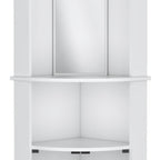 75" White Wood Corner Bar Cabinet With Three Shelves  Warm Home View
