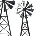 Set of Two Pewter Metal Windmill Tabletop Sculpture  Warm Home View