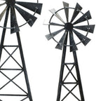Set of Two Pewter Metal Windmill Tabletop Sculpture  Warm Home View