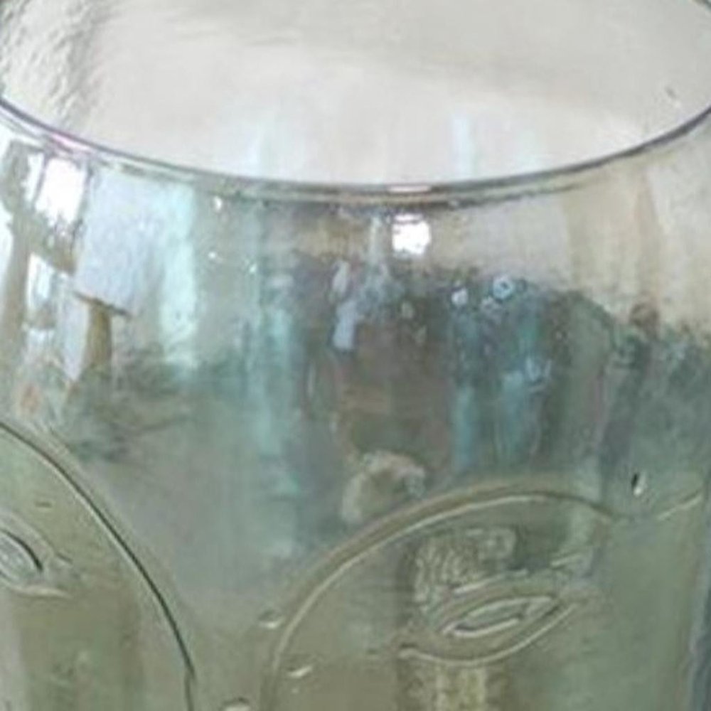 Set of Two Light Green Glass Modern Abstract Faces Table Vases  Warm Home View