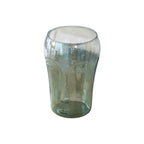 Set of Two Light Green Glass Modern Abstract Faces Table Vases  Warm Home View