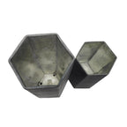 Set of Two Black Hexagonal Glass Table Vases  Warm Home View