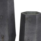Set of Two Black Hexagonal Glass Table Vases  Warm Home View