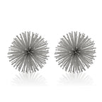 Set of Two Silver Iron Decorative Spiky Sphere Tabletop Sculpture  Warm Home View