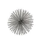 Set of Two Silver Iron Decorative Spiky Sphere Tabletop Sculpture  Warm Home View