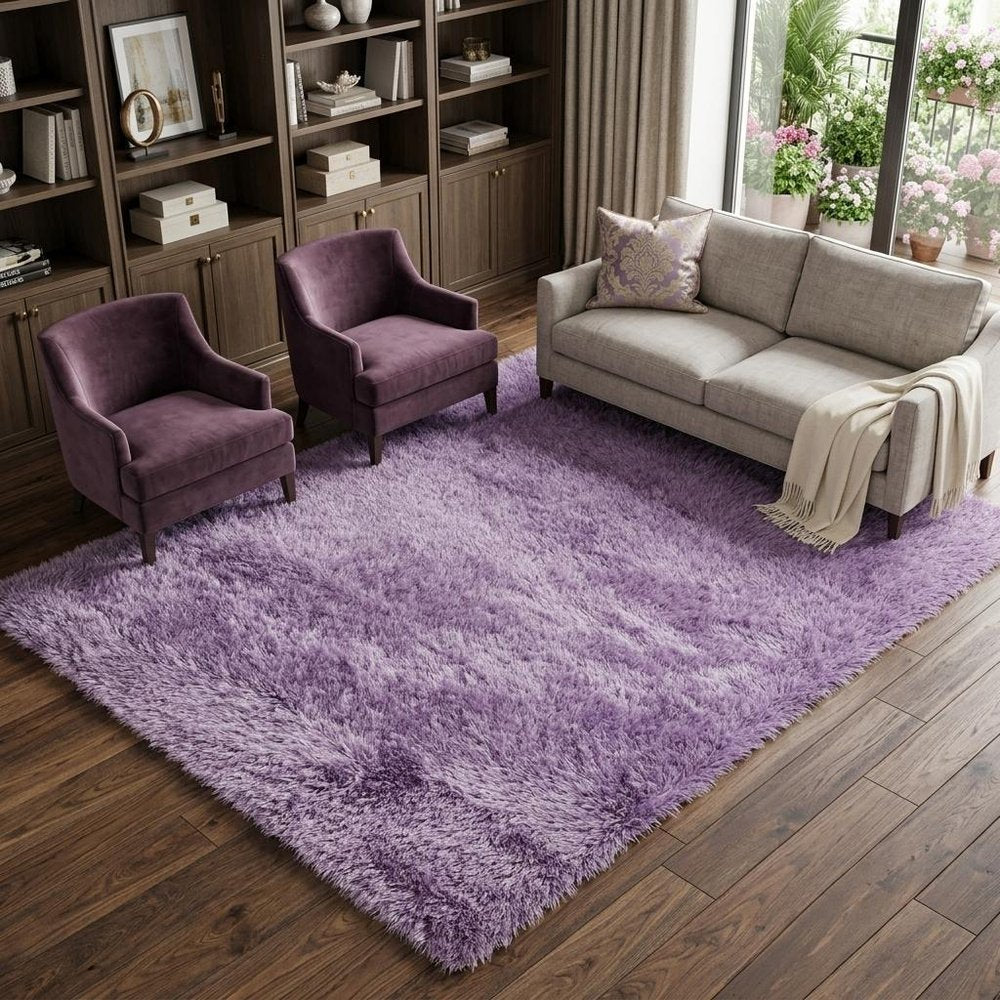 9' X 14' Purple Area Rug  Warm Home View