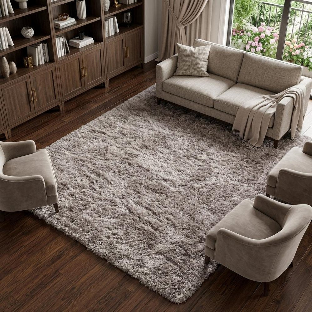 9' X 14' Champagne Area Rug  Warm Home View
