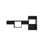 47" Black Wood Wall Mounted Cubby Shelf  Warm Home View