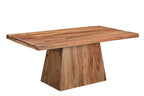 Seven Piece Brown Solid Wood Dining Set with Six Chairs  Warm Home View