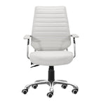 White and Silver Adjustable Height Swivel Rolling Office Chair  Warm Home View