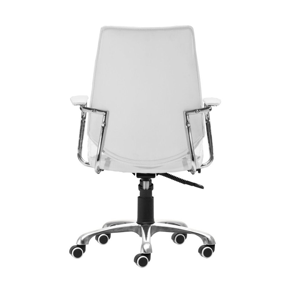 White and Silver Adjustable Height Swivel Rolling Office Chair  Warm Home View