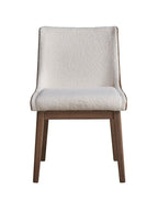 Set of Two White and Brown Velvet Dining Side Chairs  Warm Home View
