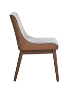 Set of Two White and Brown Velvet Dining Side Chairs  Warm Home View
