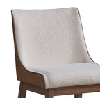 Set of Two White and Brown Velvet Dining Side Chairs  Warm Home View