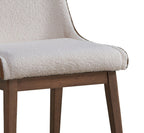 Set of Two White and Brown Velvet Dining Side Chairs  Warm Home View
