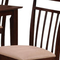 Five Piece Espresso Wood Dining Set with Four Chairs  Warm Home View