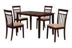 Five Piece Espresso Wood Dining Set with Four Chairs  Warm Home View