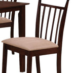 Five Piece Espresso Wood Dining Set with Four Chairs  Warm Home View
