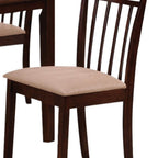 Five Piece Espresso Wood Dining Set with Four Chairs  Warm Home View
