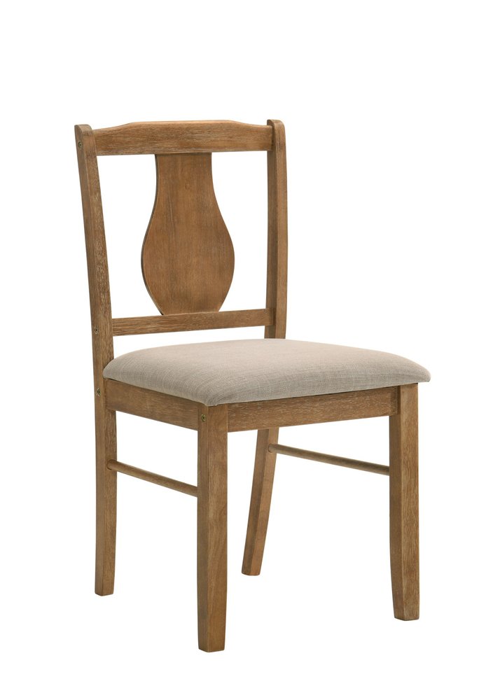 Five Piece Oak Solid Wood Dining Set with Four Chairs  Warm Home View