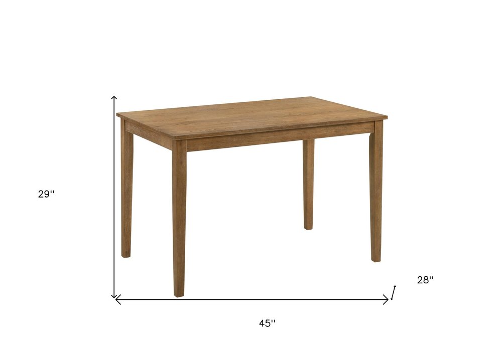 Five Piece Oak Solid Wood Dining Set with Four Chairs  Warm Home View