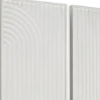 Set of Two White Metal Abstract Hanging Dimensional Sculptures  Warm Home View