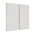Set of Two White Metal Abstract Hanging Dimensional Sculptures  Warm Home View