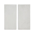Set of Two White Metal Abstract Hanging Dimensional Sculptures  Warm Home View