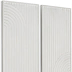 Set of Two White Metal Abstract Hanging Dimensional Sculptures  Warm Home View