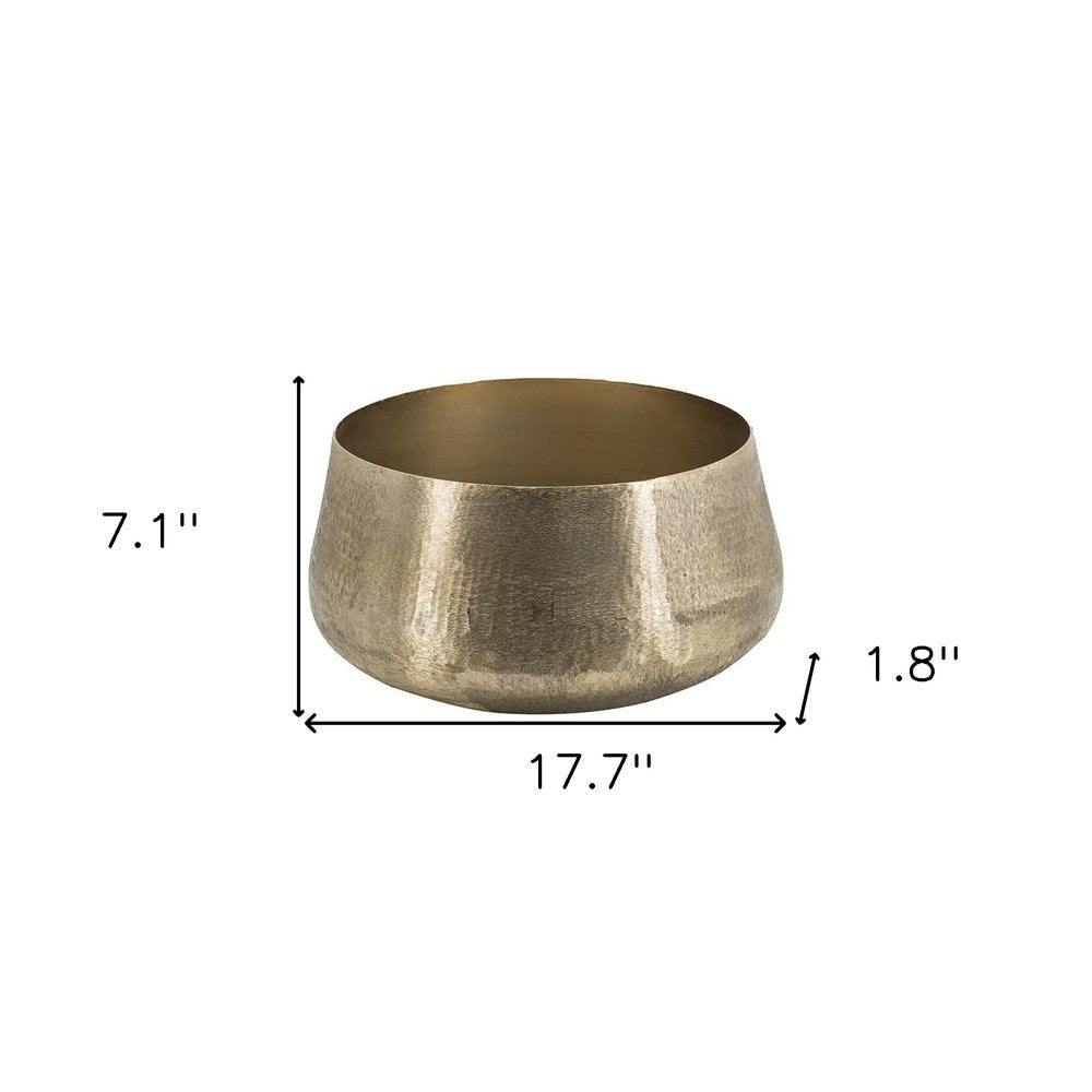 Set of Two Gold Aluminum Round Table Vases  Warm Home View