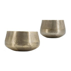 Set of Two Gold Aluminum Round Table Vases  Warm Home View