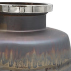 Set of Two Black And Gray Abstract Glass Round Table Vases  Warm Home View