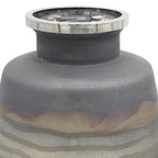 Set of Two Black And Gray Abstract Glass Round Table Vases  Warm Home View