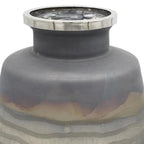 Set of Two Black And Gray Abstract Glass Round Table Vases  Warm Home View